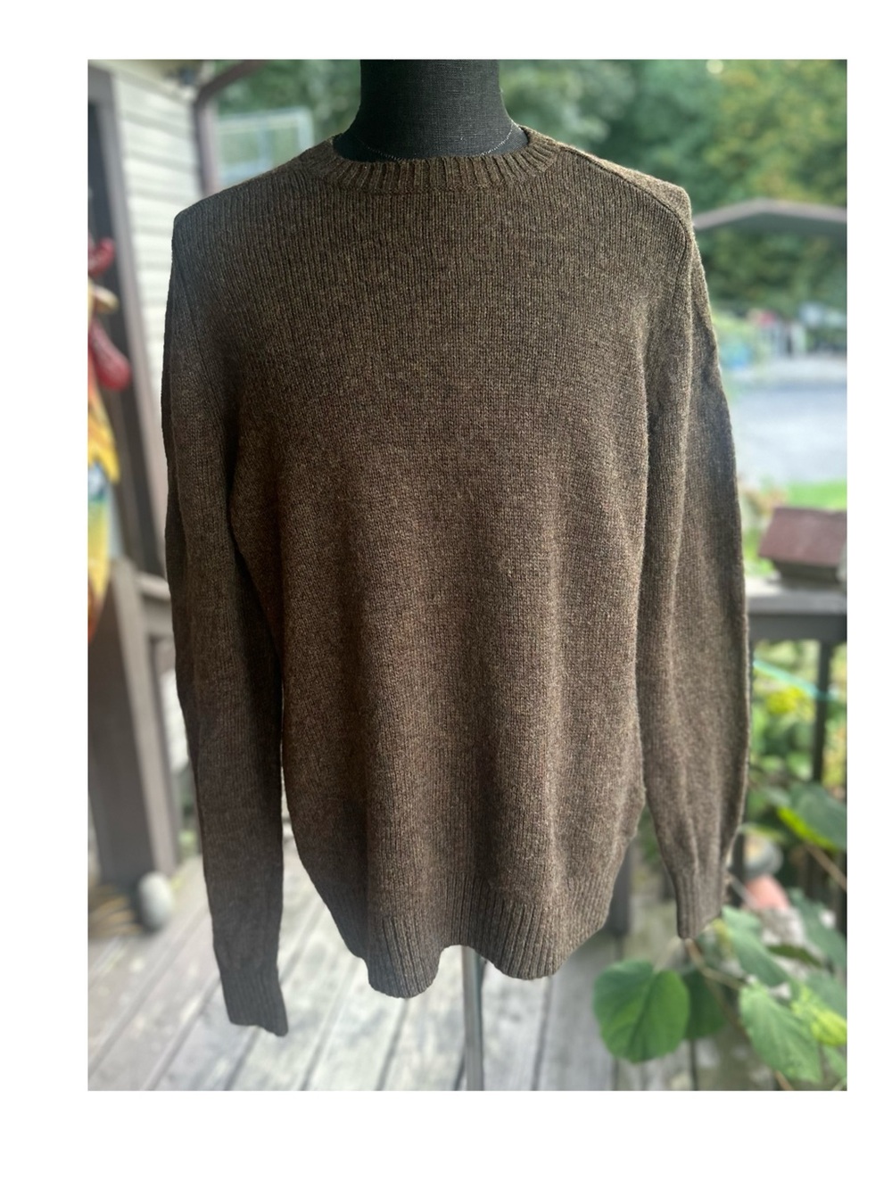 Brooks Brothers Men's Crewneck Wool Brown Heather Sweater Size XL